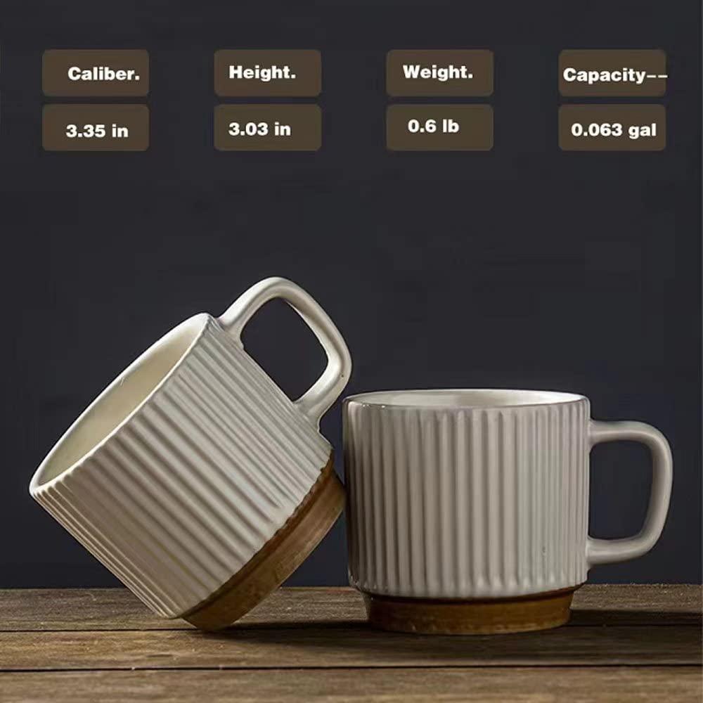 Ceramic Mug 2Pcs, Ceramic Coffee Cups,milk cup, Ceramic mugs for home and office,Microwave safe milk coffee cup