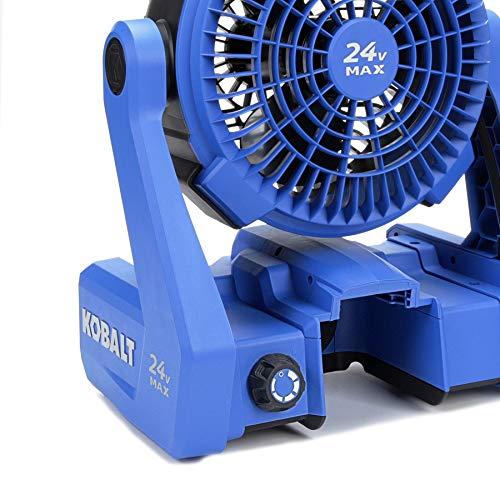 Kobalt 7-in 24 -Volt 5 -Speed High Velocity Indoor/Outdoor Blue Personal Fan