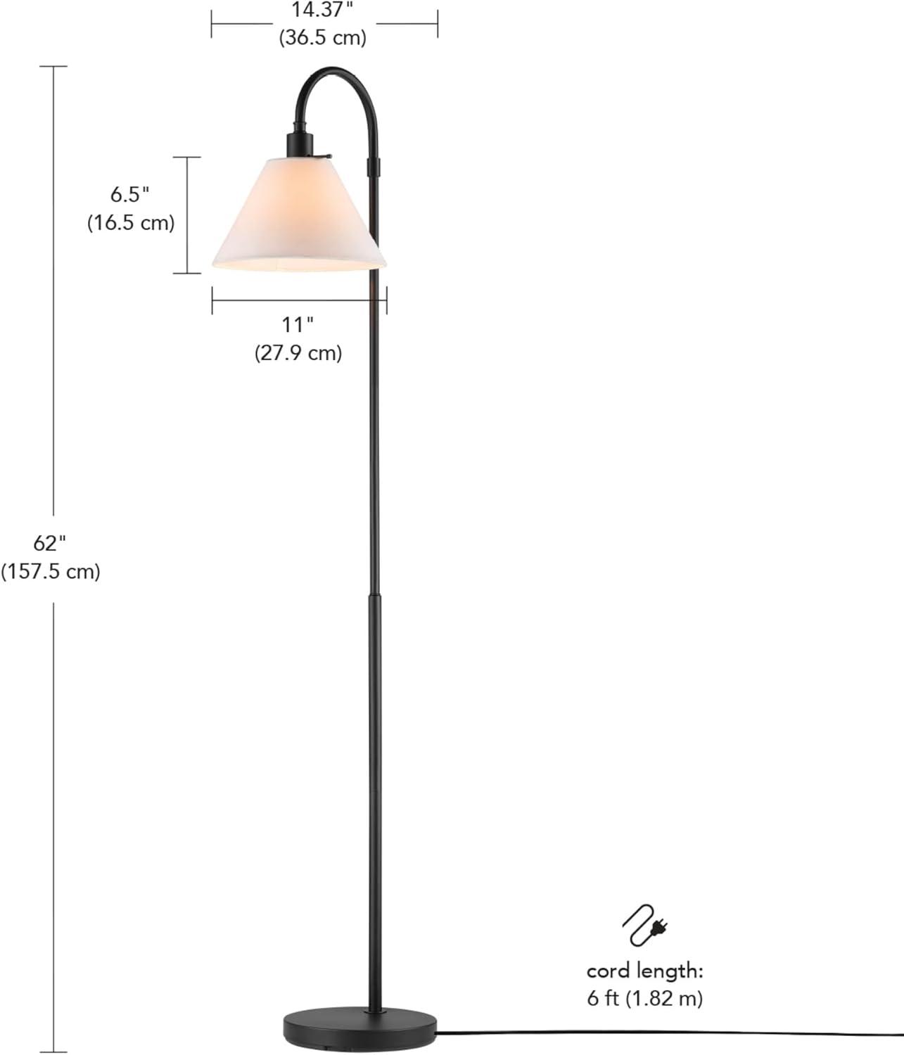 Globe Electric Barden 58" Black Floor Lamp with Dark Gray Velvet Shade Made of Metal Material