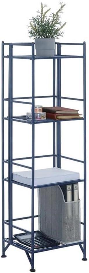 Convenience Concepts Designs2Go Metal Folding 4 Shelf Bookcase, White
