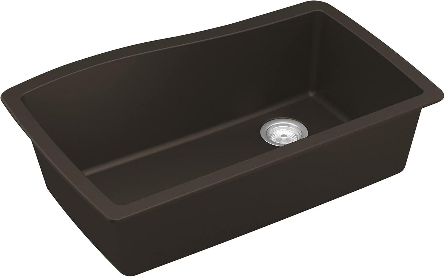 Karran Undermount Quartz Composite 33-1/2'' X 21'' Single Bowl Kitchen Sink
