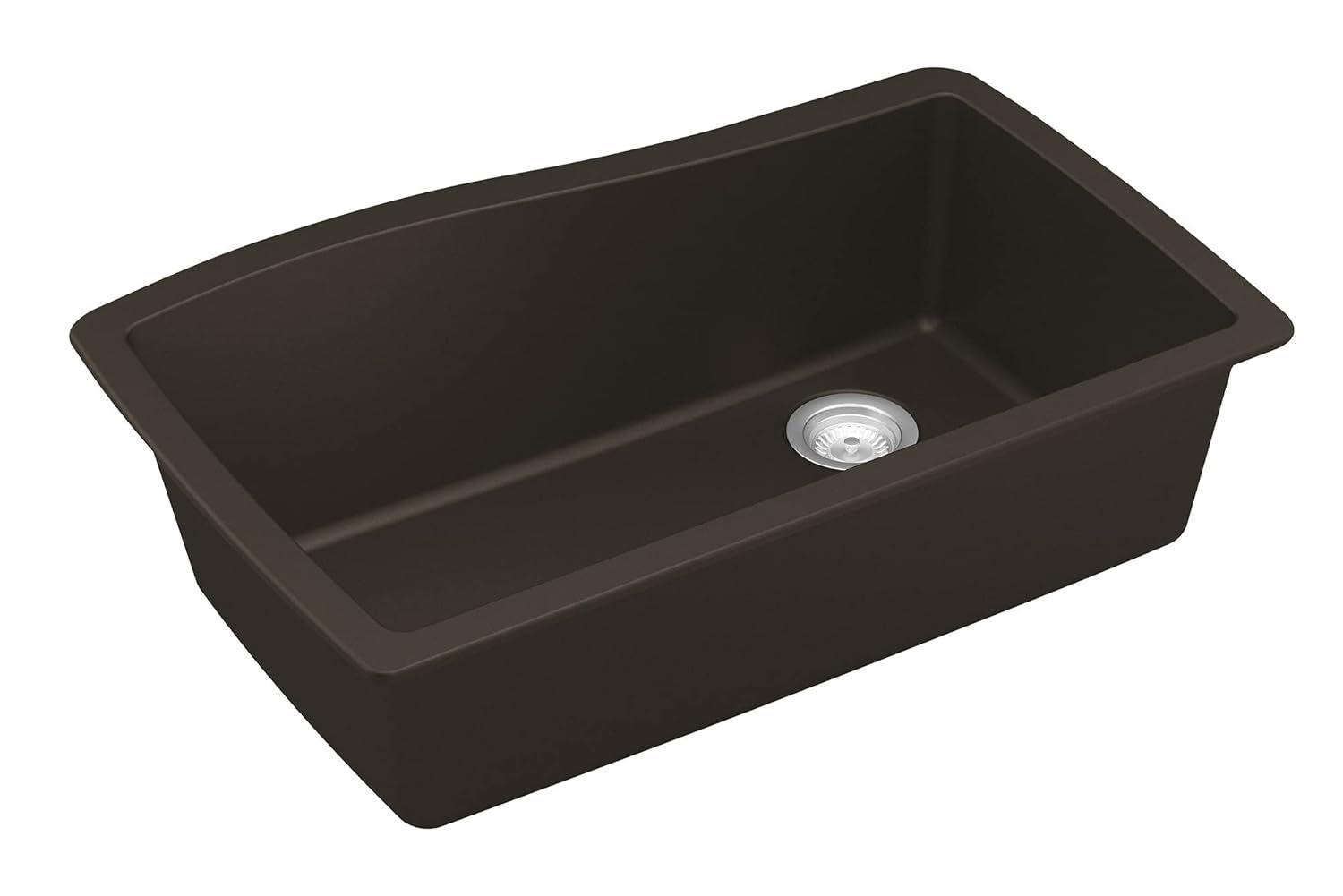 Karran Undermount Quartz Composite 33-1/2'' X 21'' Single Bowl Kitchen Sink