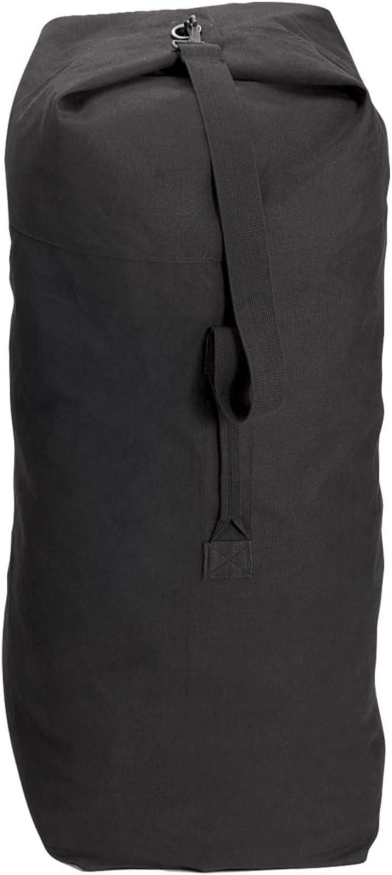 Rothco Top Load Canvas Duffle Bag, Black, 21" x 36"