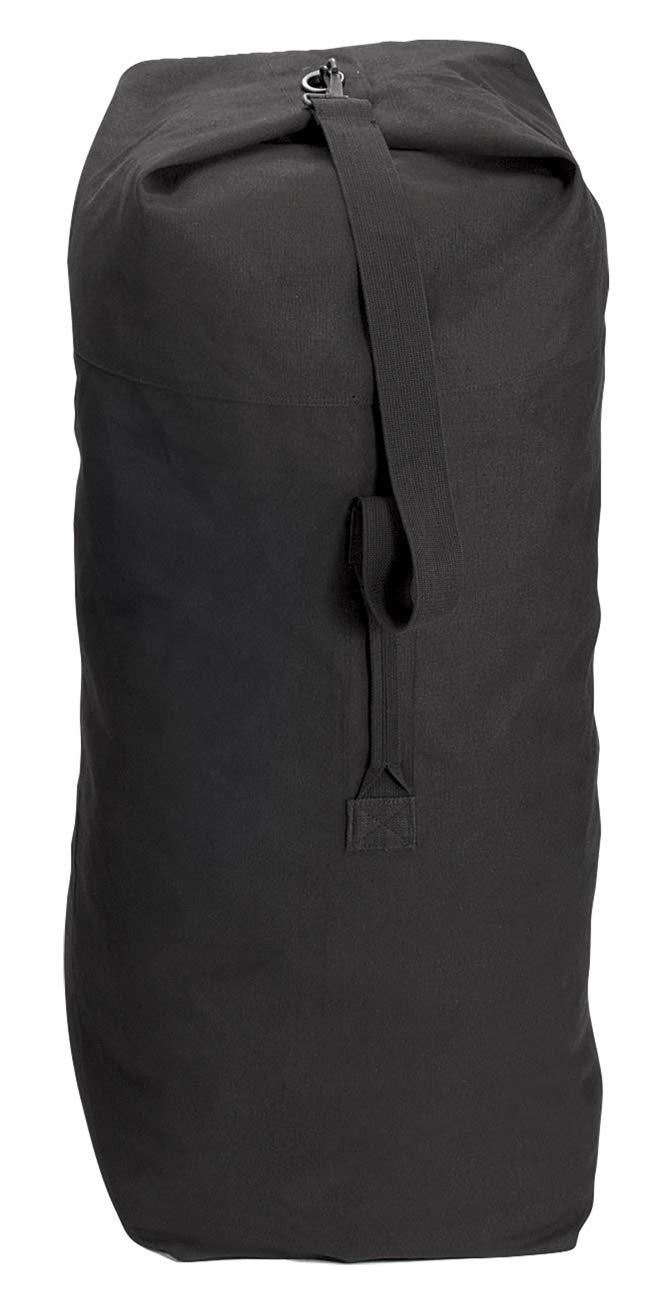 Rothco Top Load Canvas Duffle Bag, Black, 21" x 36"