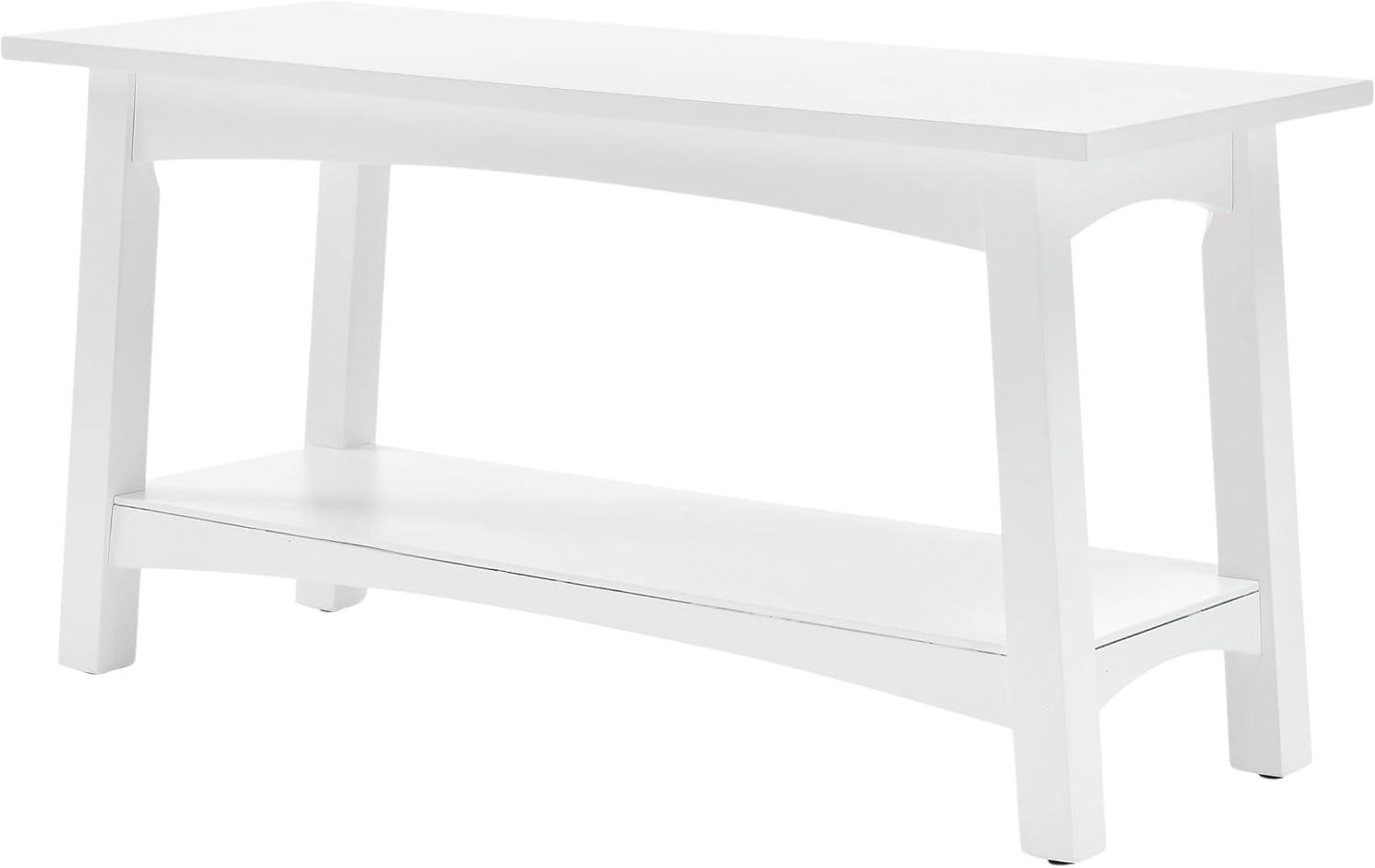 Alaterre Furniture Craftsbury 36 in. Sturdy Pine Wood Entryway Bench, 2-Person Bench Open Design Accent Furniture, White