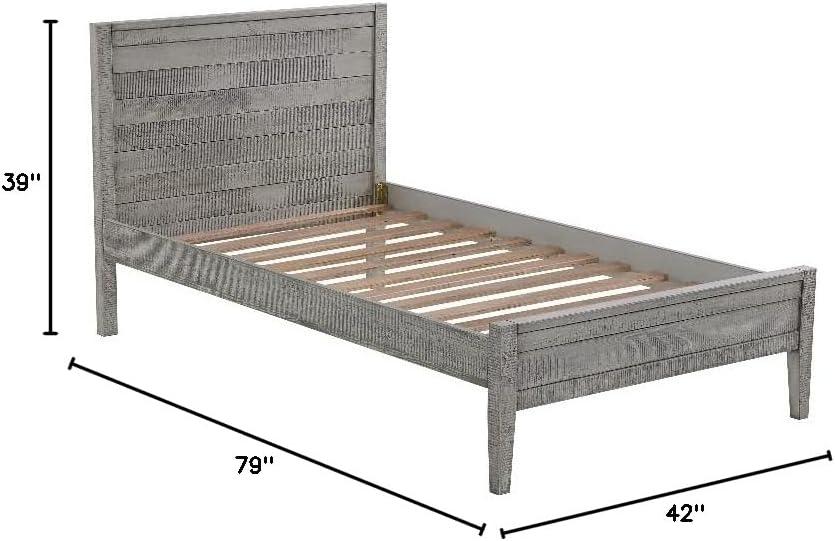 Windsor Twin Panel Wood Weathered Beachhouse Farmhouse Industrial Bohemian Style Bed