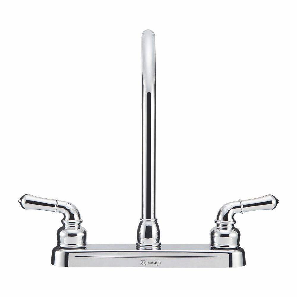 Dura Faucet J-Spout RV Kitchen Faucet - Chrome Polished