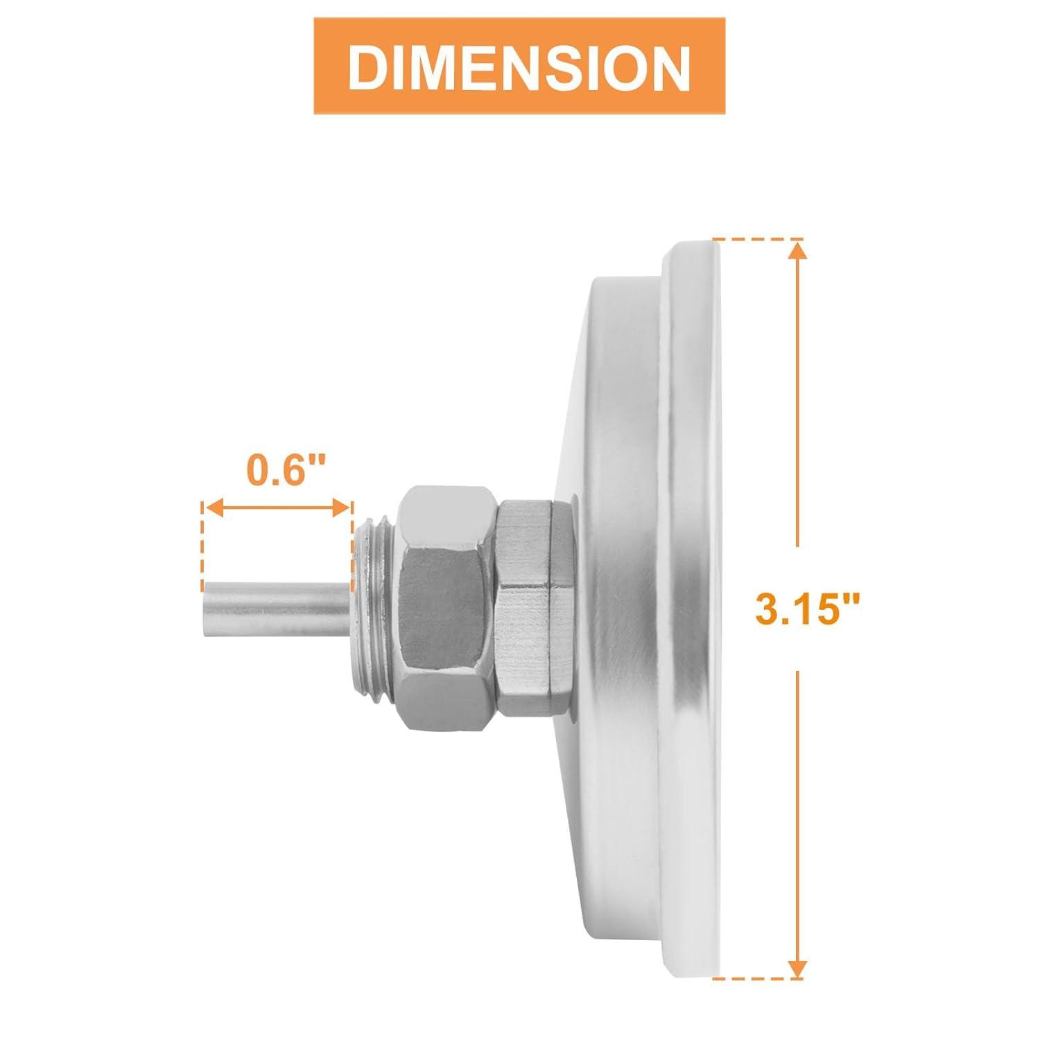 BBQ Grill Thermometer Heat Indicator Replacement Parts for Kitchenaid 720-0787D, 720-0819, 720-0745, 720-0733A, 720-0745B, 720-0826 - Compatible Barbeque Temperature Gauge Thermostat