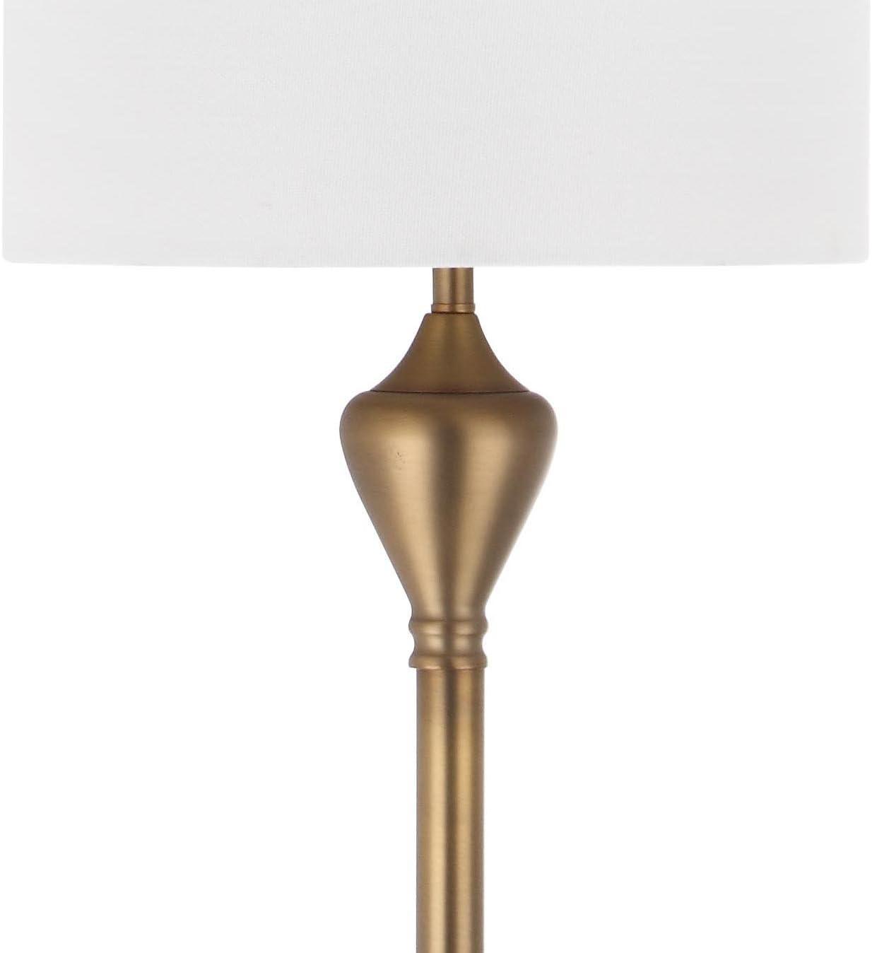 Safavieh Xenia 60.5 in. H Solid Glam Floor Lamp, Gold/Off-White Shade