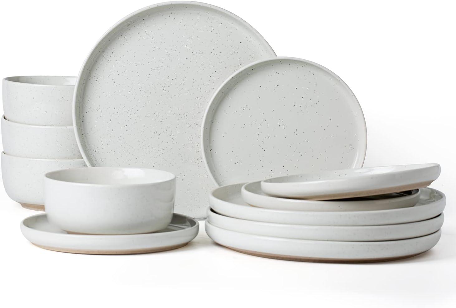 Milkyway White Ceramic 12-Piece Dinnerware Set