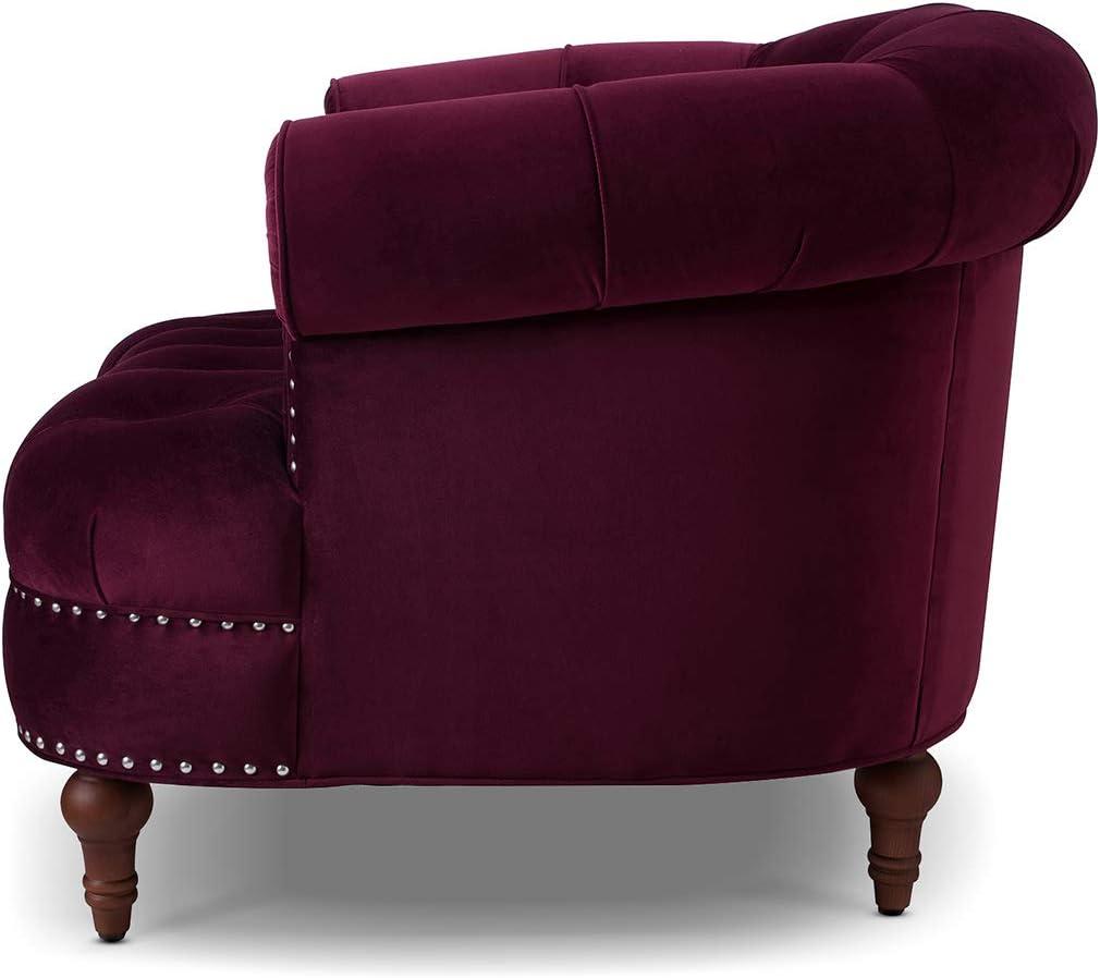 Jennifer Taylor Home La Rosa 42" Victorian Tufted Upholstered Living Room Accent Chair, Burgundy