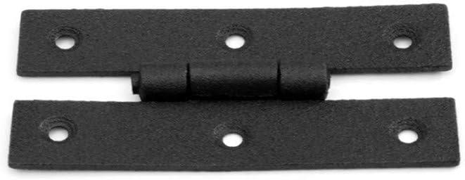 Black H Flush Hinge 3" L Wrought Iron with Hardware