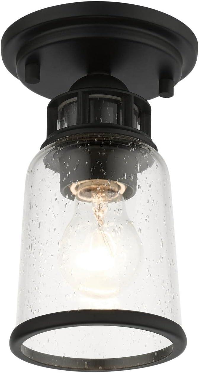 Livex Lighting Lawrenceville 1 - Light Flush Mount in  Black