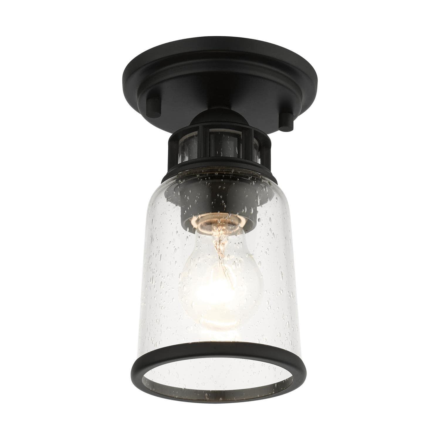 Livex Lighting Lawrenceville 1 - Light Flush Mount in  Black