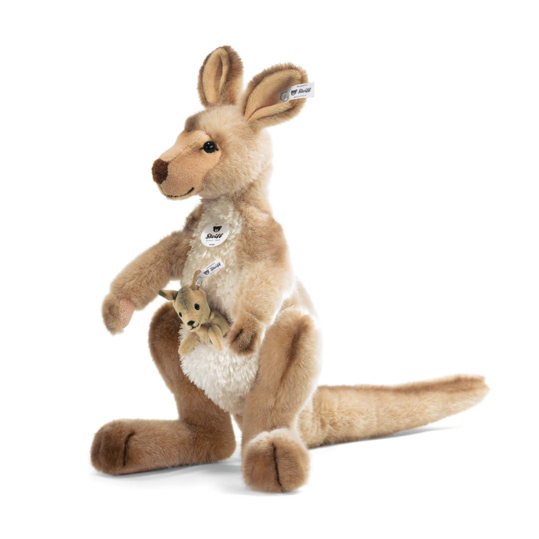 Steiff 064623 Kango Kangaroo Plush Animal Toy, Beige Tipped 16 inches