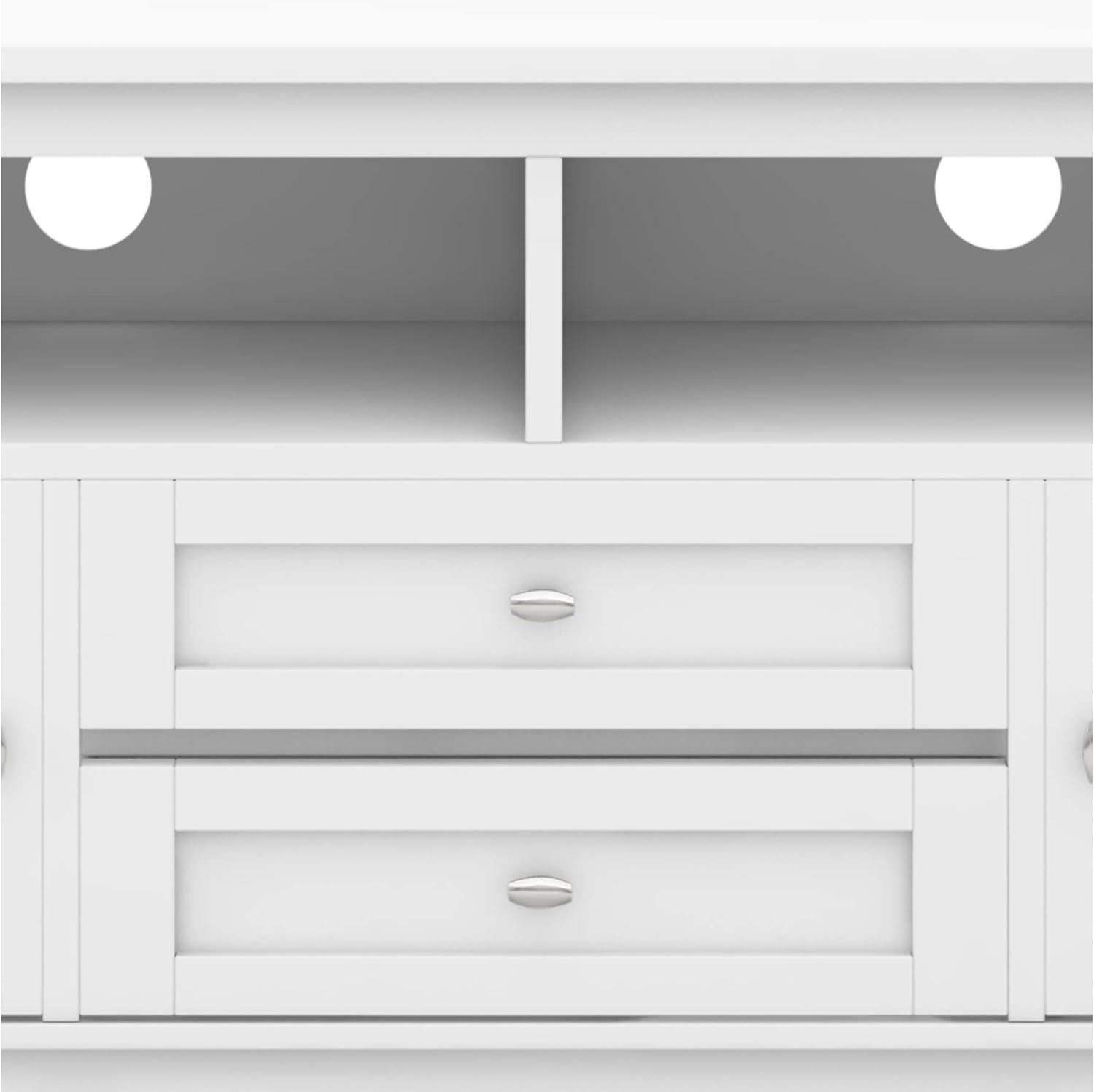 Simpli Home Warm Shaker 72"W Solid Wood TV Stand for TVs up to 80" with 4 Storage Cabinets and 2 Drawers