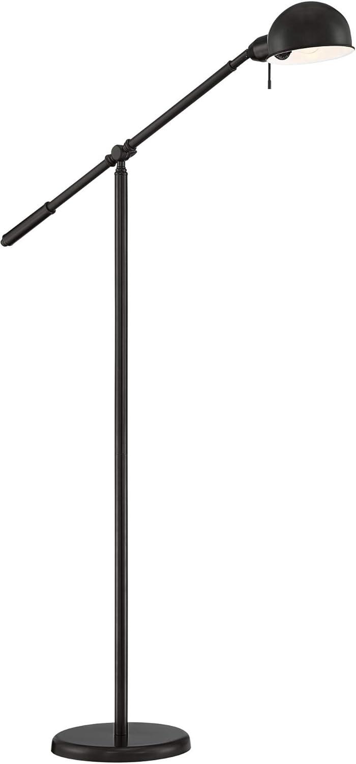 360 Lighting Dawson Traditional Pharmacy Floor Lamp 55" Tall Dark Bronze Metal Adjustable Boom Arm Dome Head for Living Room Reading Bedroom