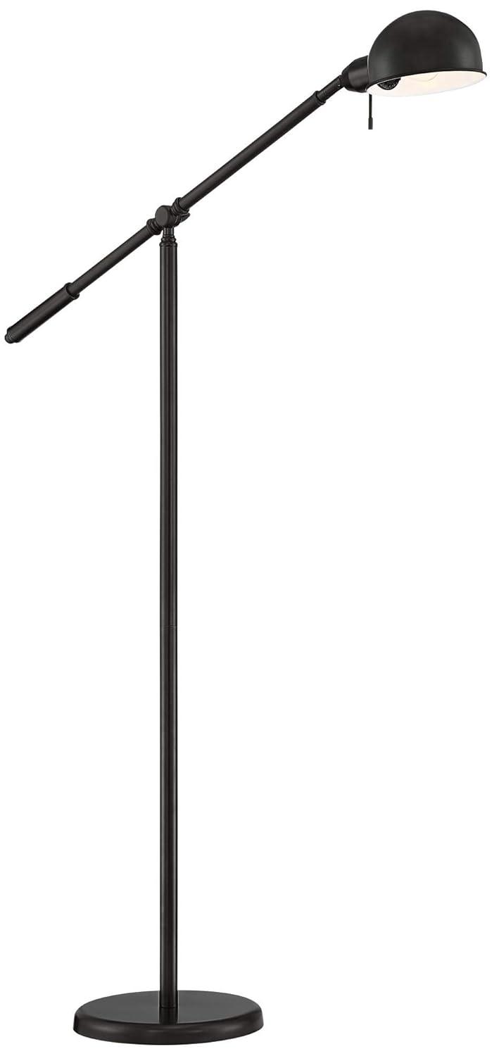 360 Lighting Dawson Traditional Pharmacy Floor Lamp 55" Tall Dark Bronze Metal Adjustable Boom Arm Dome Head for Living Room Reading Bedroom