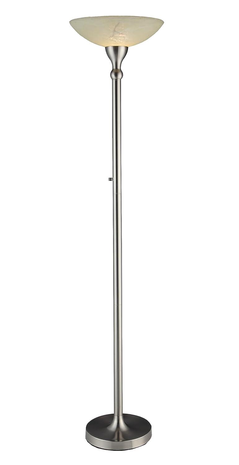 Artiva 71" LED Torchiere Floor Lamp with Alabaster Glass Shade and Dimmer