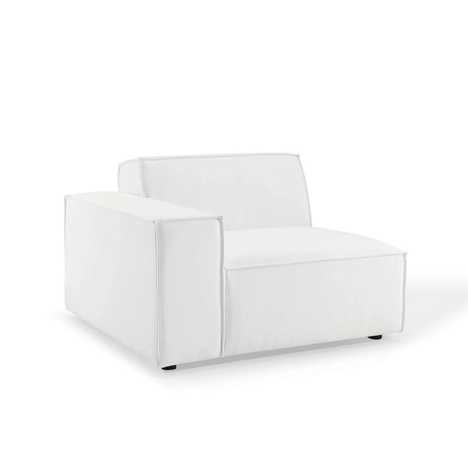 6pc Restore U-Shaped Sectional Sofa White - Modway: Polyester Upholstery, No Assembly, Modern Decor