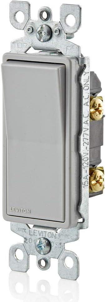Gray Single-Pole Decora Rocker Light Switch with Steel Strap