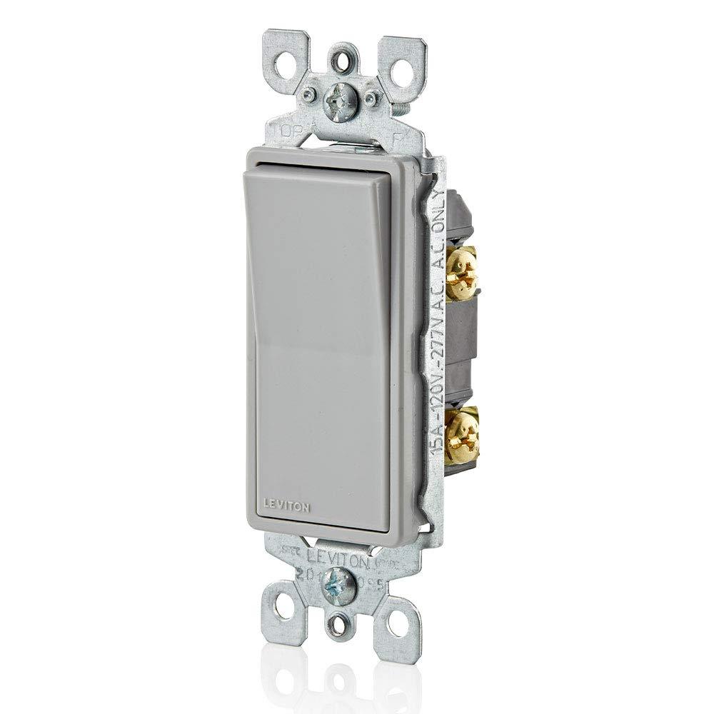 Gray Single-Pole Decora Rocker Light Switch with Steel Strap