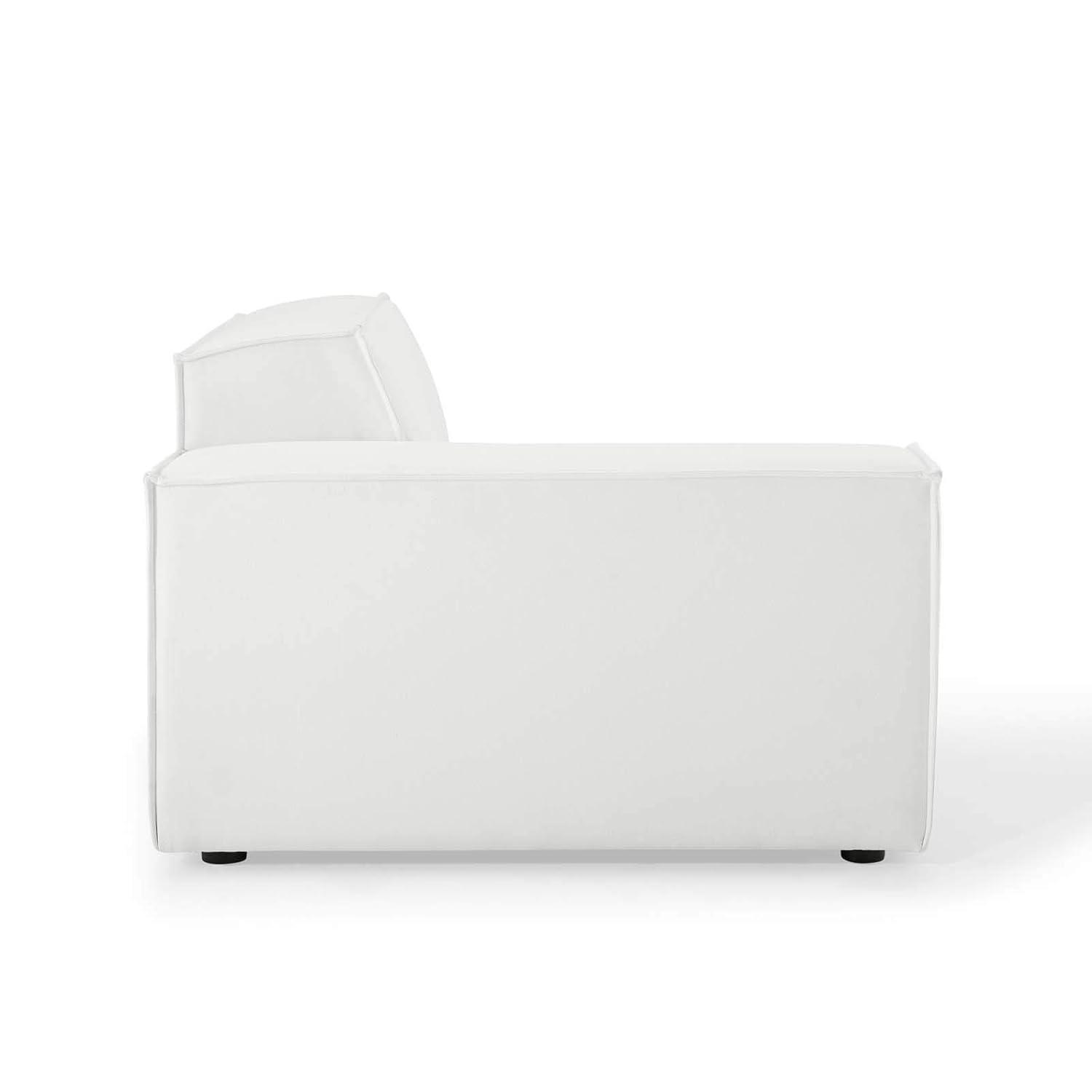 6pc Restore U-Shaped Sectional Sofa White - Modway: Polyester Upholstery, No Assembly, Modern Decor