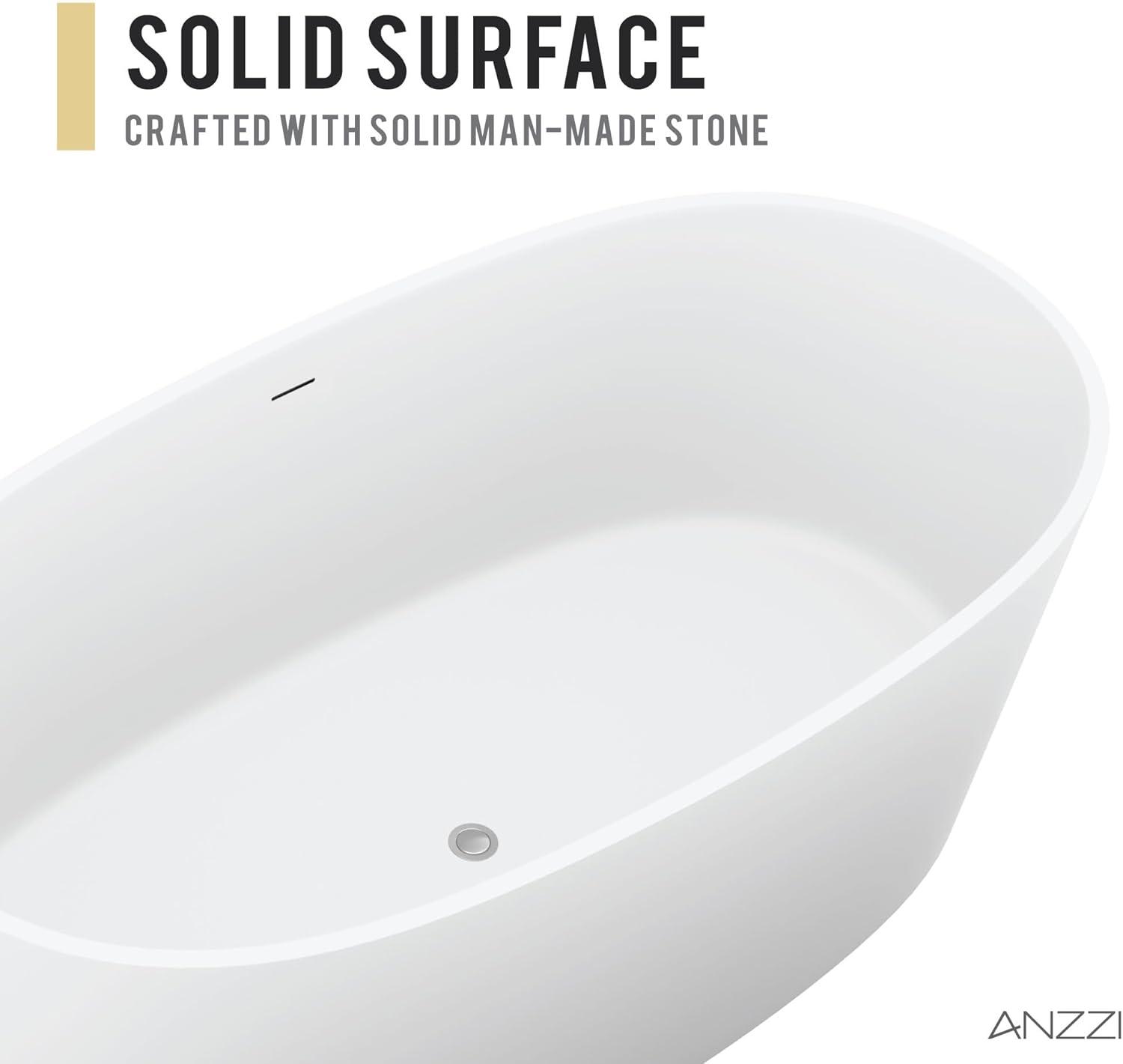 Alto 67'' x 30'' Freestanding Soaking Solid Surface Bathtub