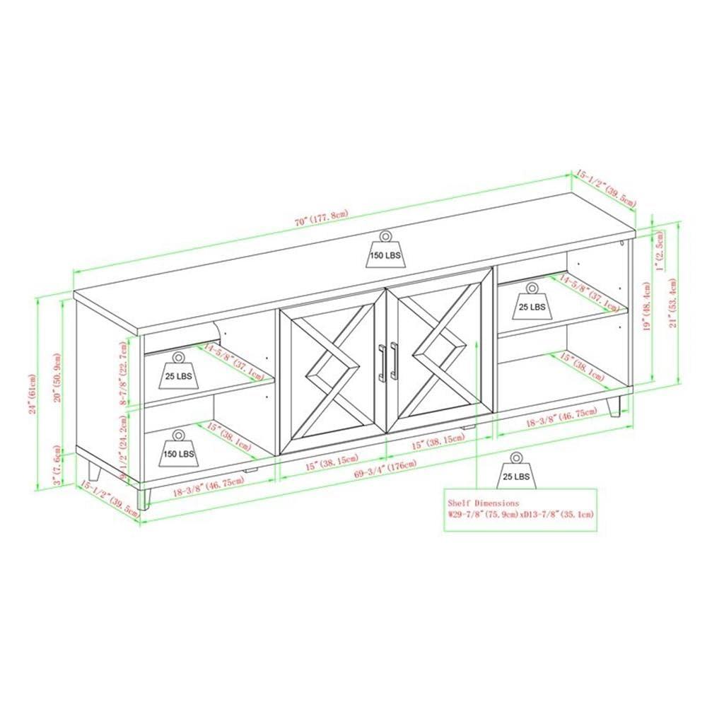 Rudisill 70" 2-Door TV Stand for TVs up to 80"
