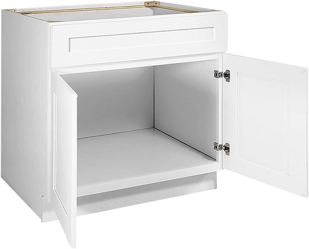 Brookings White Shaker Double Door Base Cabinet