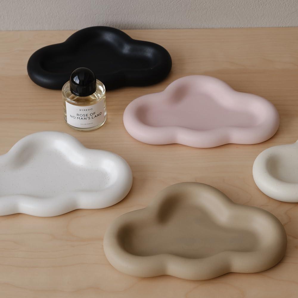 Cream Ceramic Cloud Shaped Jewelry and Trinket Dish