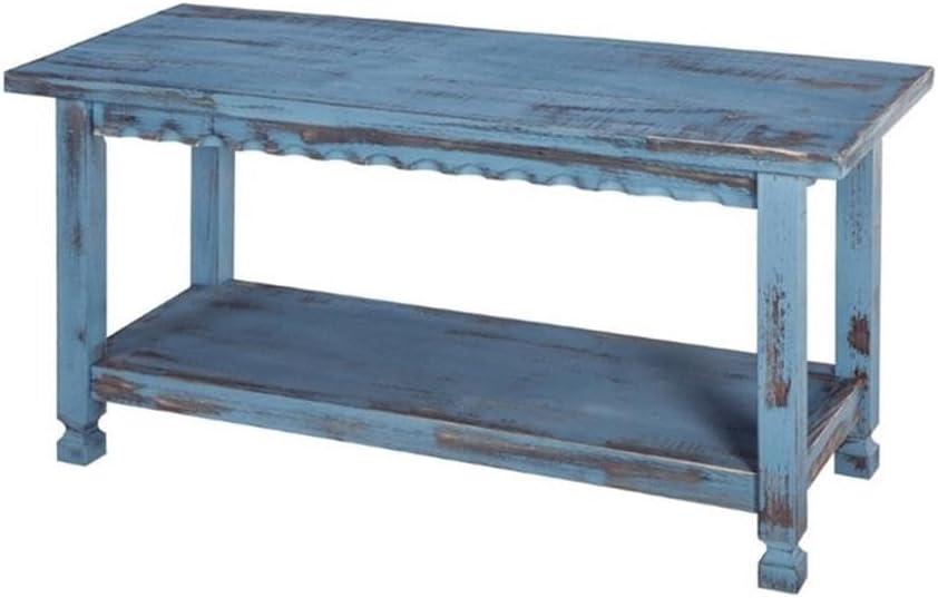 Country Cottage Antiqued Wood Coat Hooks and Storage Bench Set - Alaterre Furniture