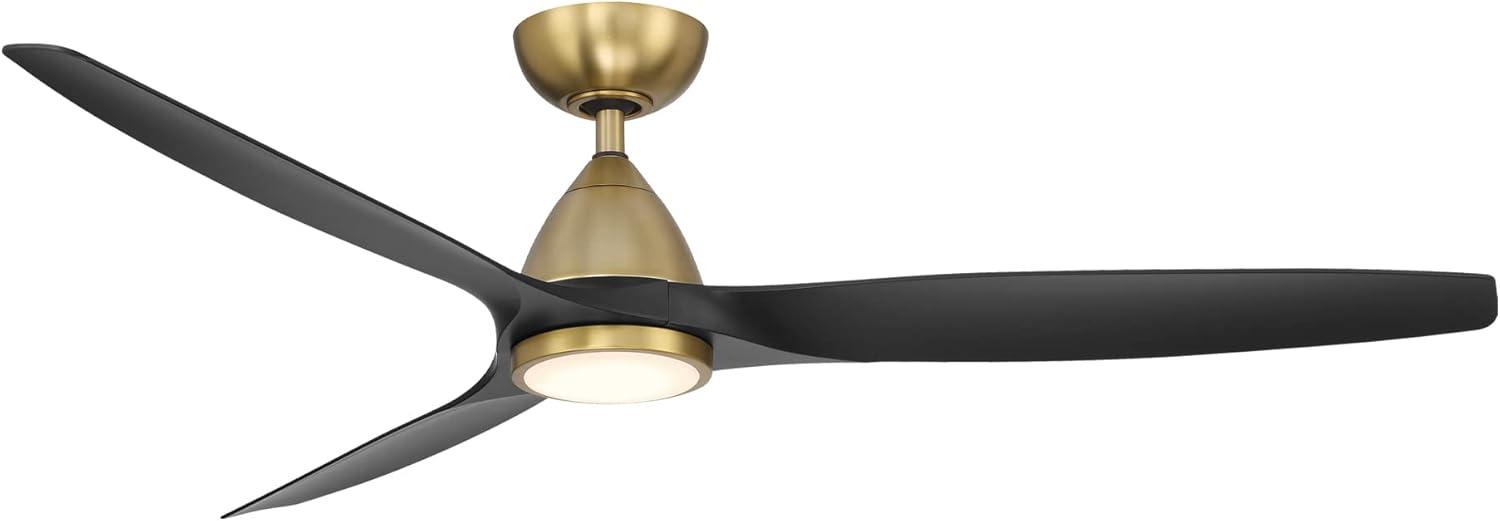 Skylark 3 - Blade Indoor/Outdoor Smart Ceiling Fan with Adjustable CCT 2700K-3000K-4000K-5000K LED Light Kit and Remote Control Included, Works With Alexa and iOS or Android App