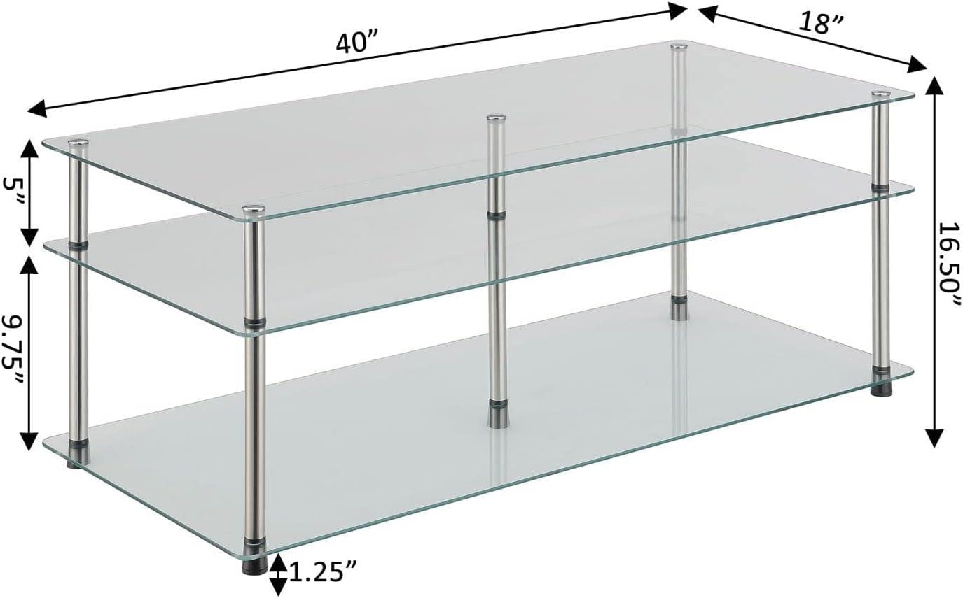 Designs2Go Classic Glass 3 Tier Coffee Table