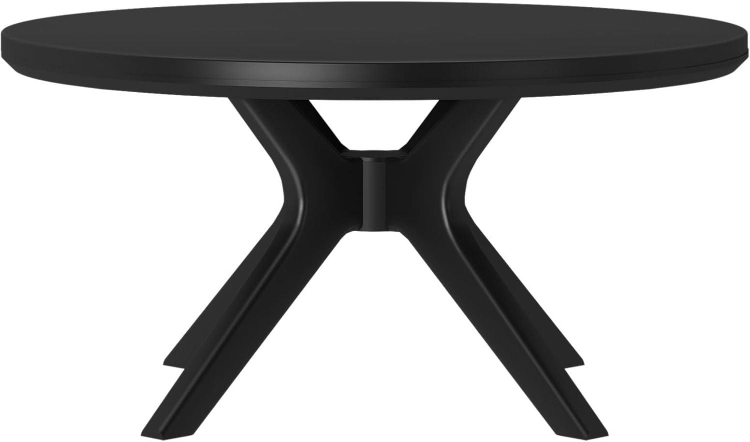 Plank+Beam Cross Leg Round Coffee Table, 36 Inch Wood Coffee Table for Living Room, Modern Center Table, Cocktail Table