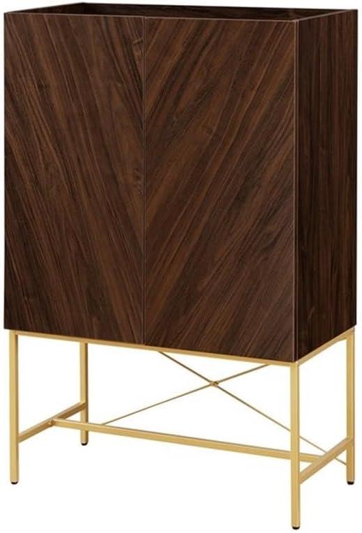 Walker Edison 2-Door Engineered Wood Accent Cabinet with Inset Top - Dark Walnut