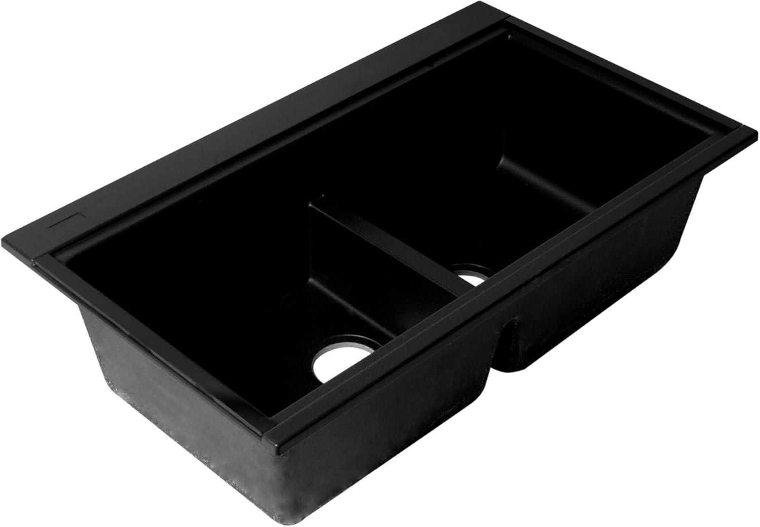 34'' L Double Bowl Granite Kitchen Sink