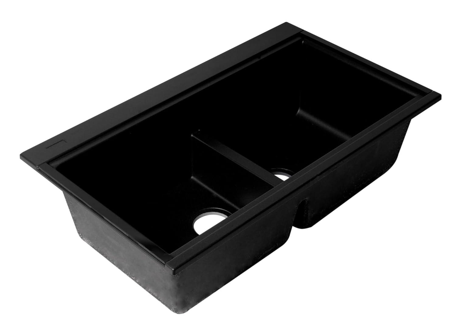 34'' L Double Bowl Granite Kitchen Sink