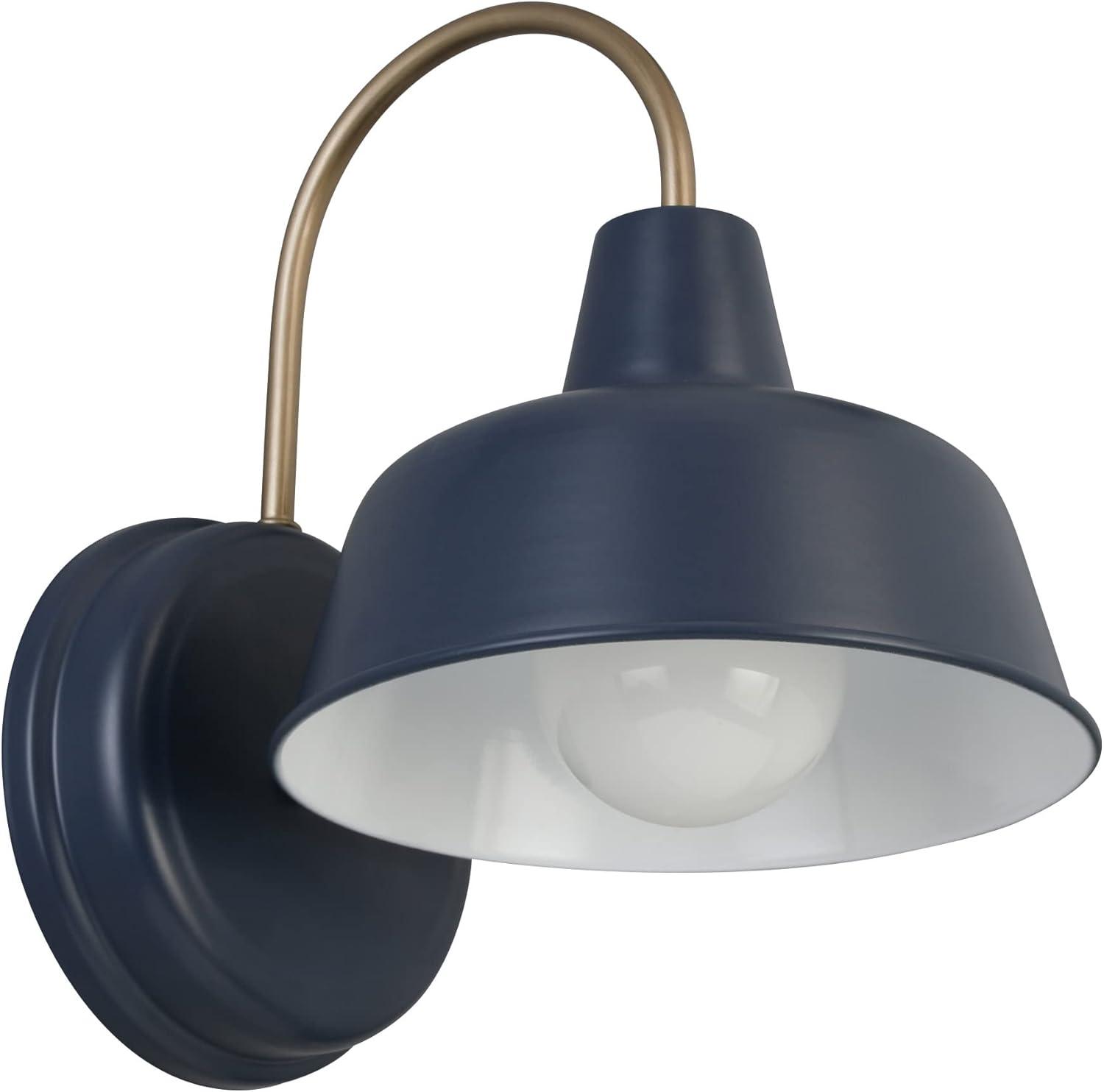 Arched Gold Steel Dimmable Sconce with Bell-Shaped Shade