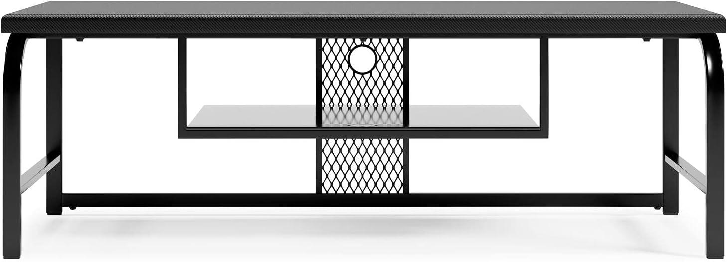 Lynxtyn Black Metal and Glass 48" TV Stand