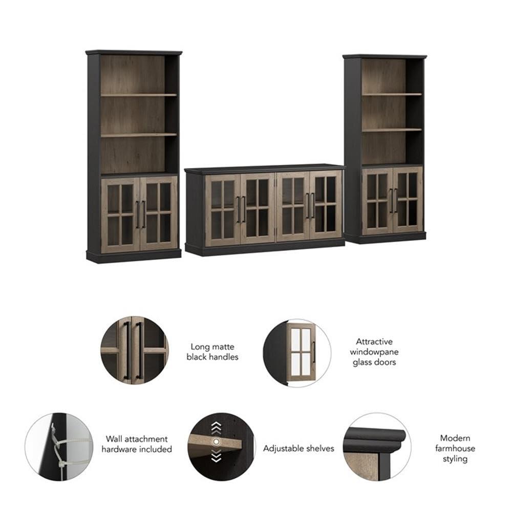 Westbrook 60W TV Stand for 75 Inch TV with Bookcases by Bush Furniture