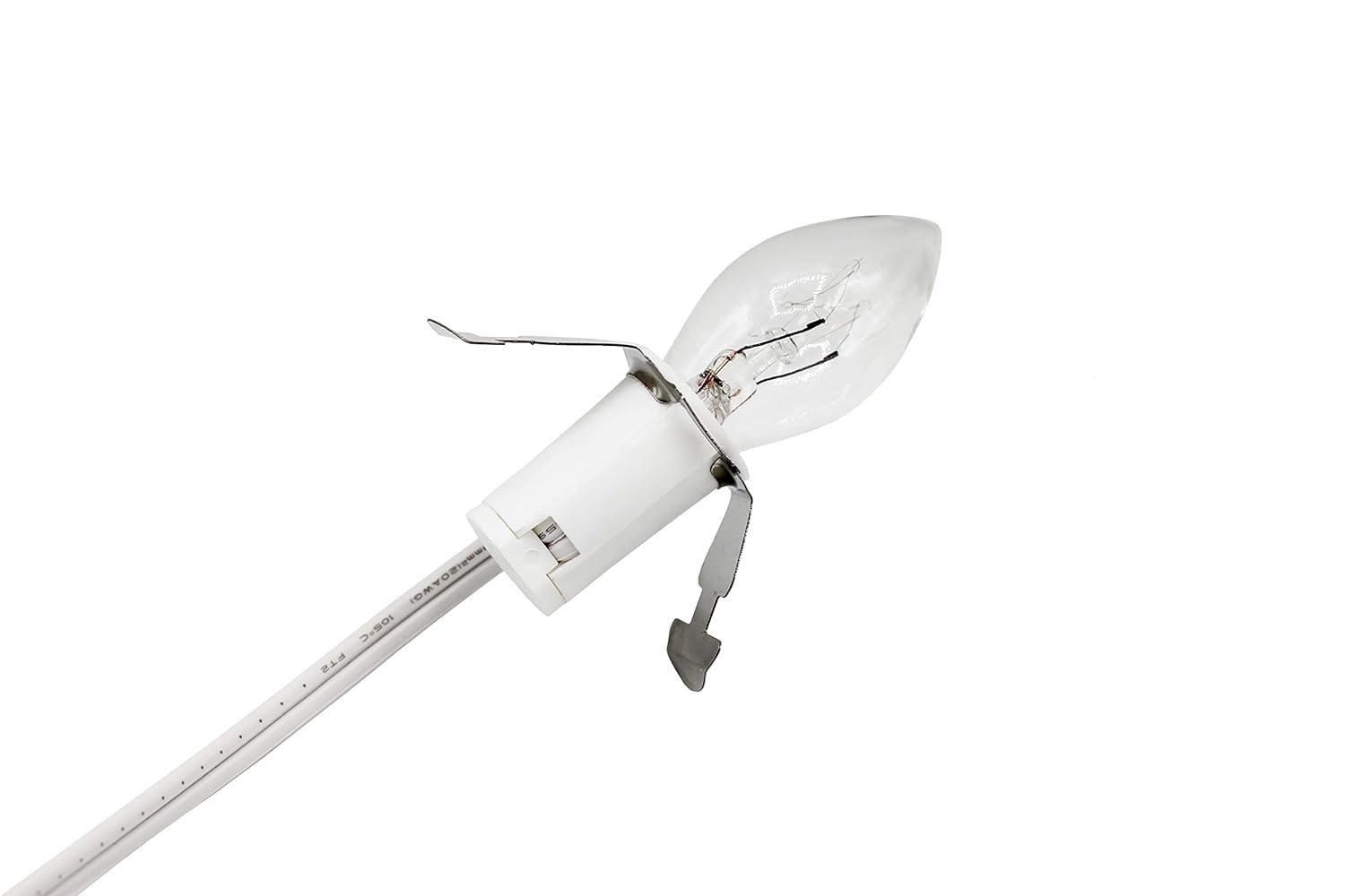 Creative Hobbies Single Light Replacement Clip in Lamp Cord for Christmas Village House Includes LED Light Bulb | 2 Pack