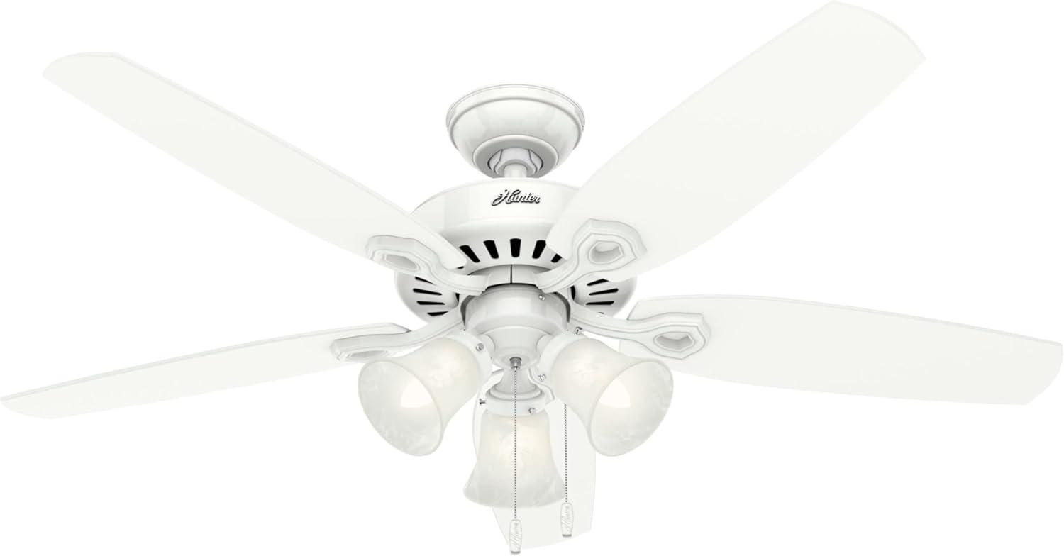 Builder Plus 52"5 - Blade Standard Ceiling Fan with Pull Chain and Light Kit Included