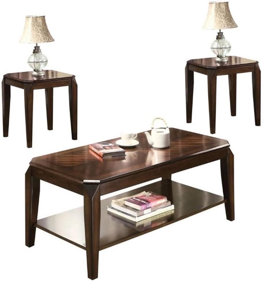 ACME Docila 3 Piece Wooden Coffee Table Set in Walnut