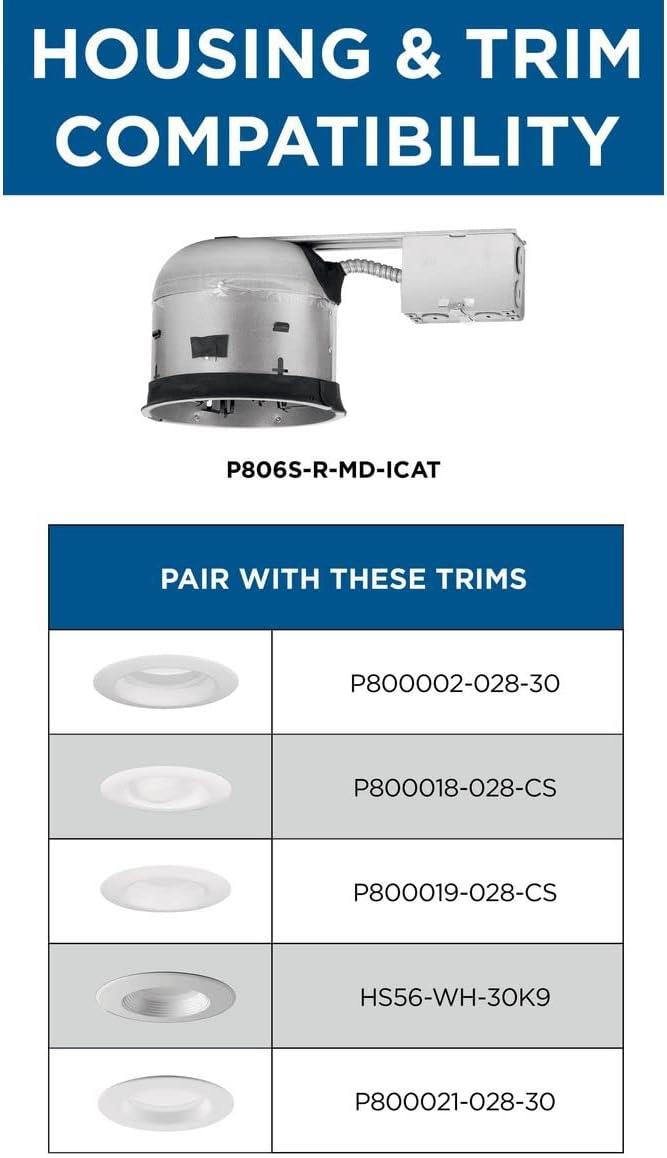 6" Steel Recessed Shallow Remodel Housing For 6" Trim