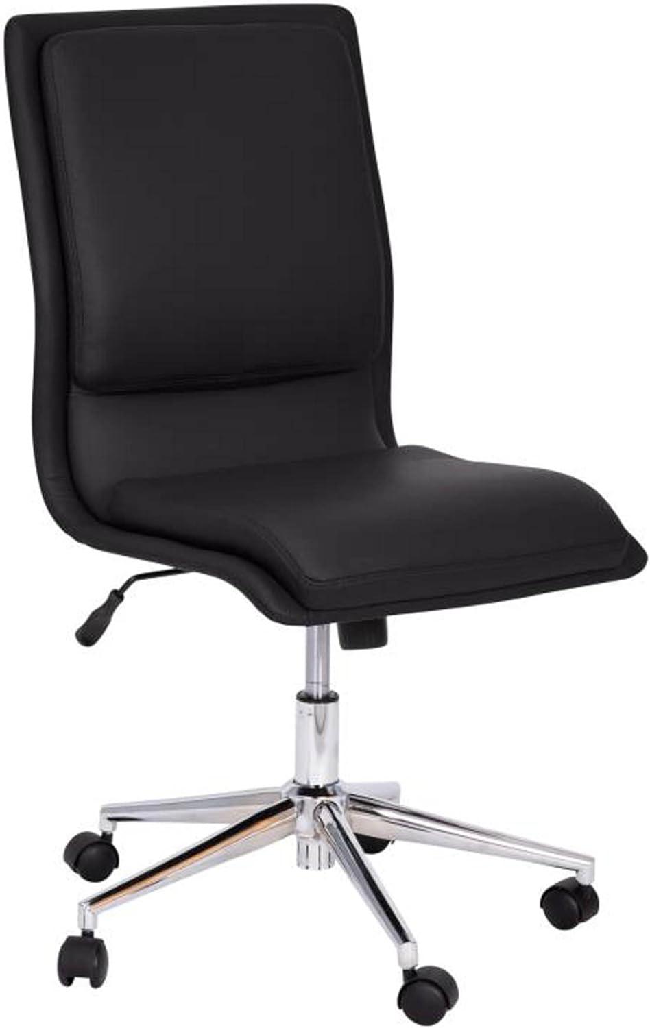 Flash Furniture Madigan Mid-Back Armless Swivel Task Office Chair with Upholstery and Adjustable Metal Base