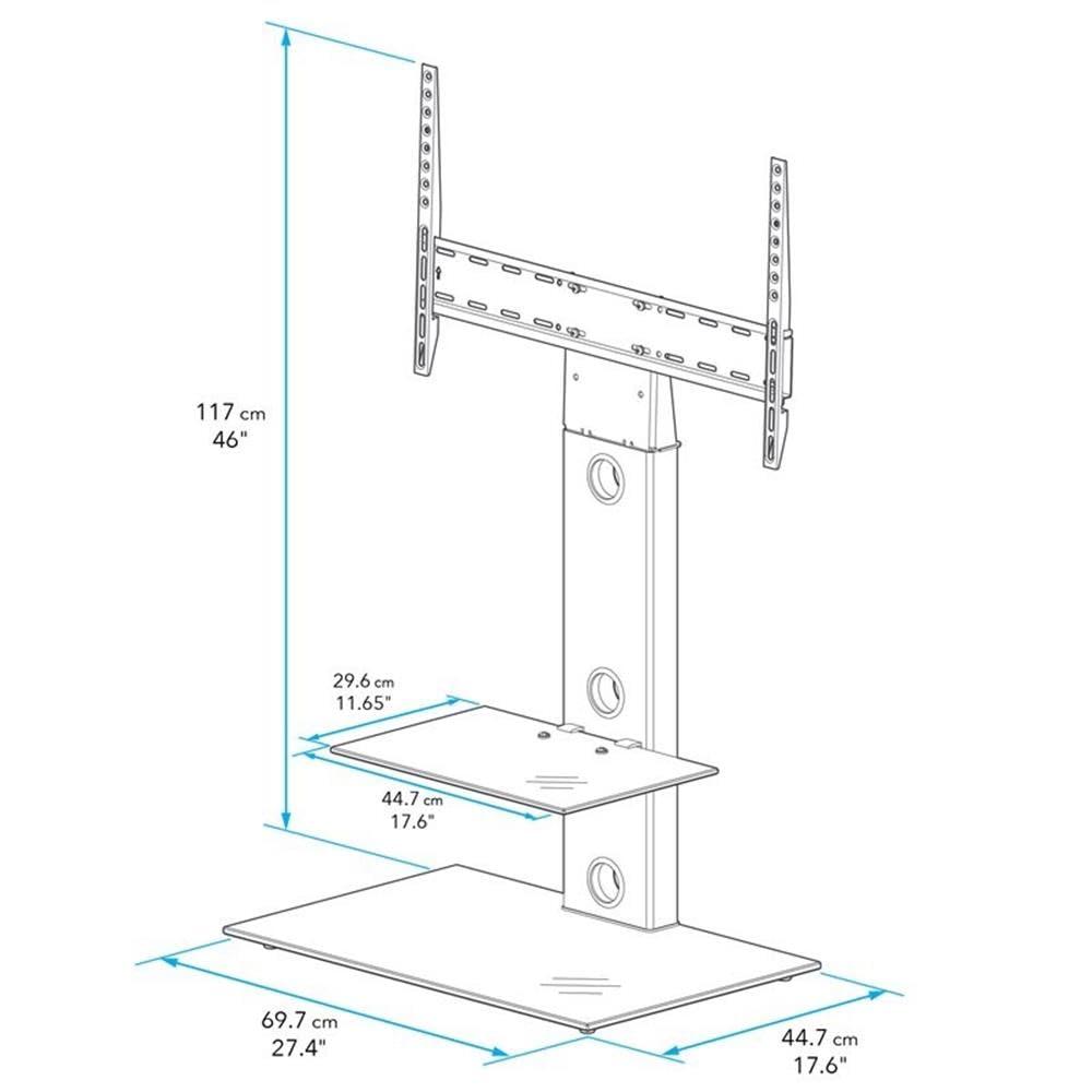 Lesina Gloss Black Tempered Glass Corner TV Stand with Cabinet