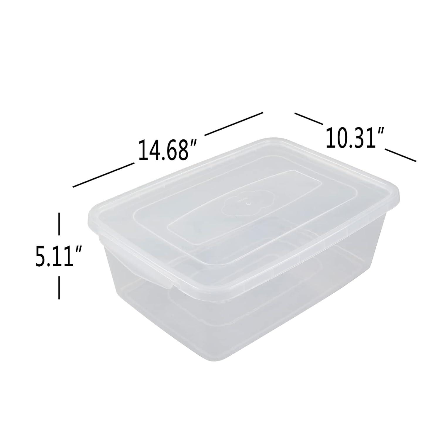 4-Pack 14 L Clear Dough Proofing Box, Food Pizza Storage Container