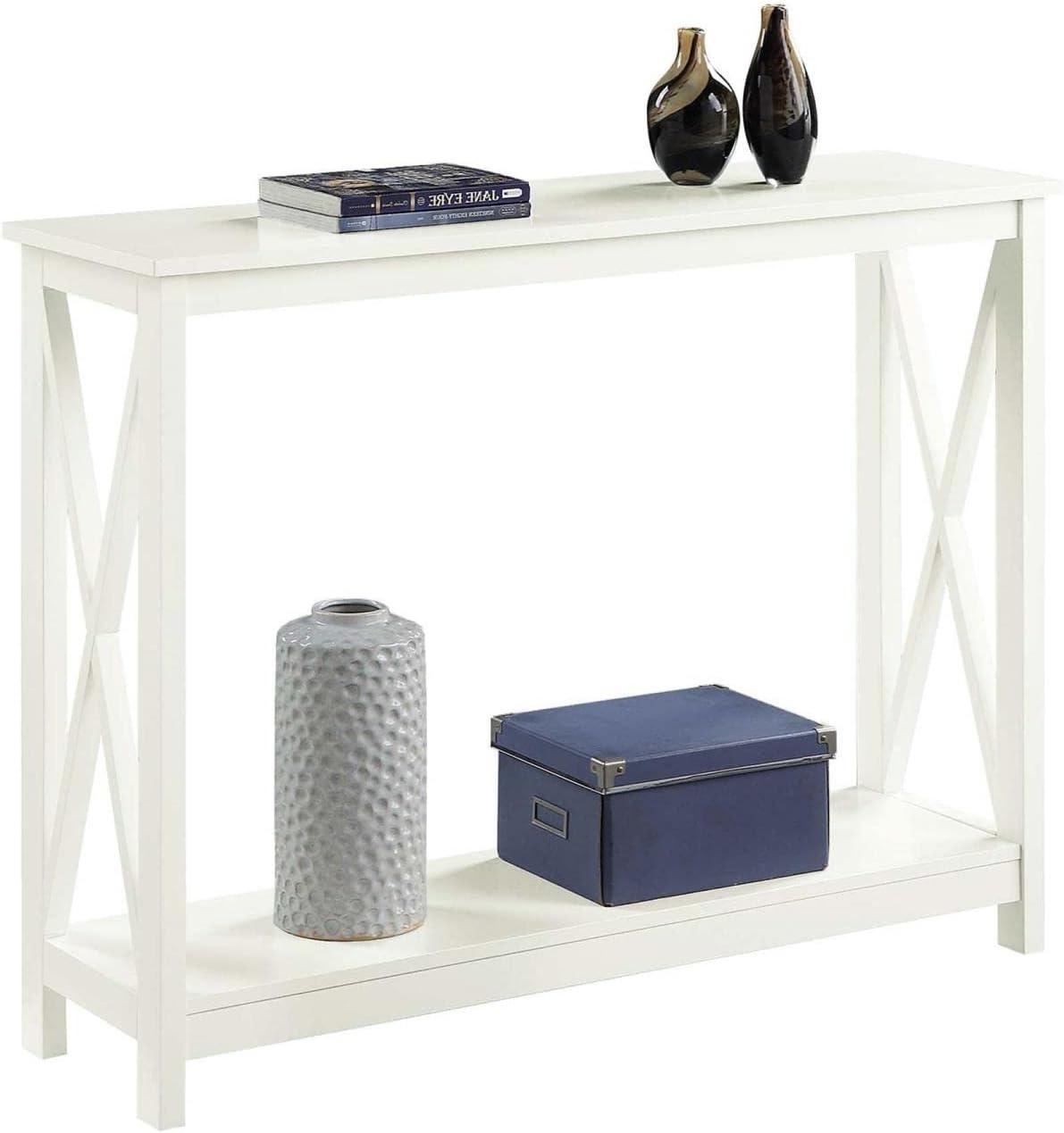 Convenience Concepts Oxford Console Table with Shelf, Ivory