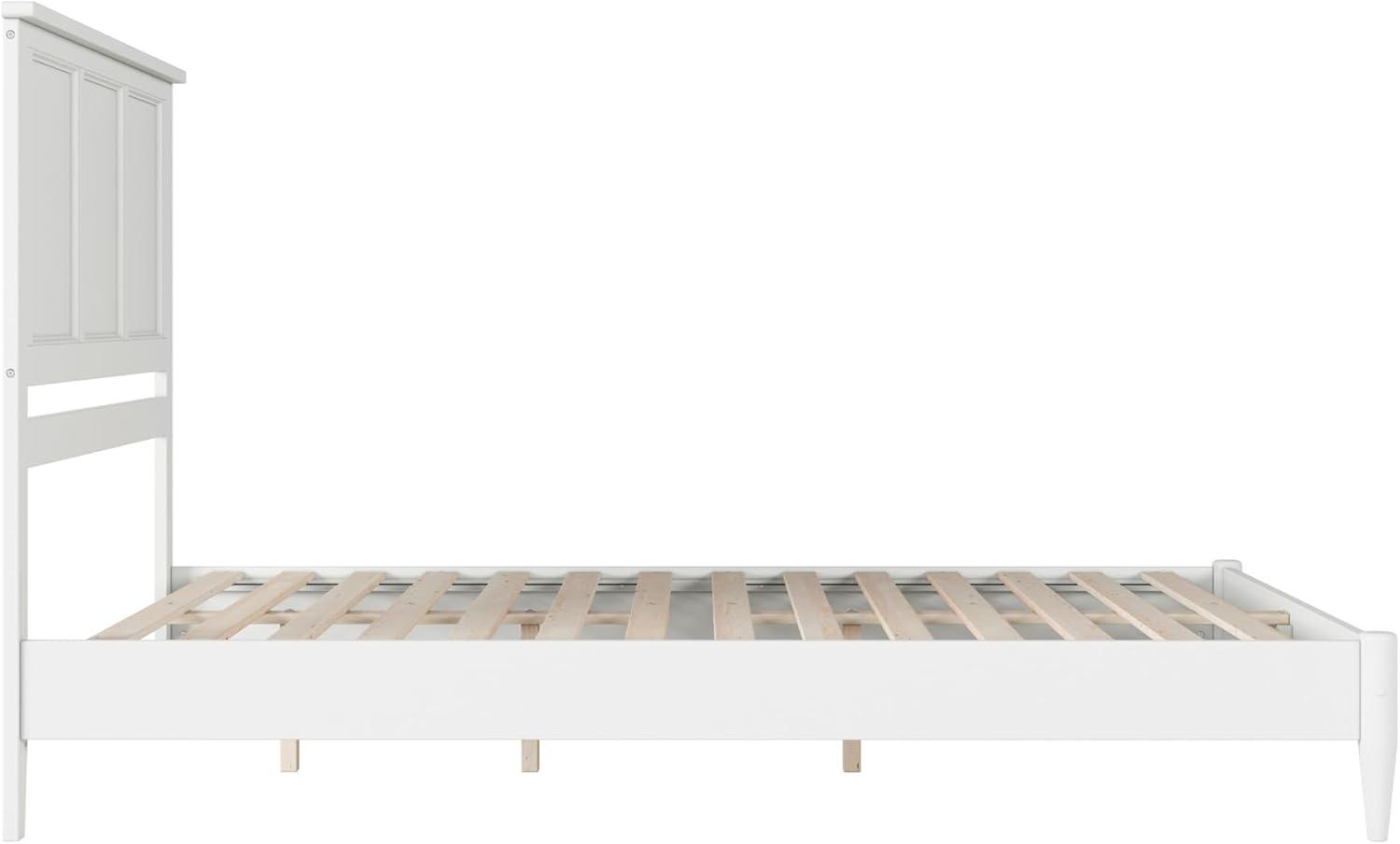 AFI Charlotte Queen Solid Wood Low Profile Platform Bed, White